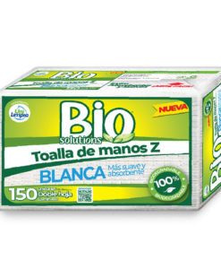 TOALLA Z BIOSOLUTIONS BLANCA 2H 23X23CM PAQ 150UND