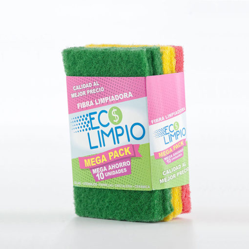 ESTROPAJO ECONÓMICO ECOLIMPIO PAQUETE X 10 UNIDADES