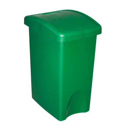 CONTENEDOR RESIDUOS TAPA VAIVEN VERDE 35LT