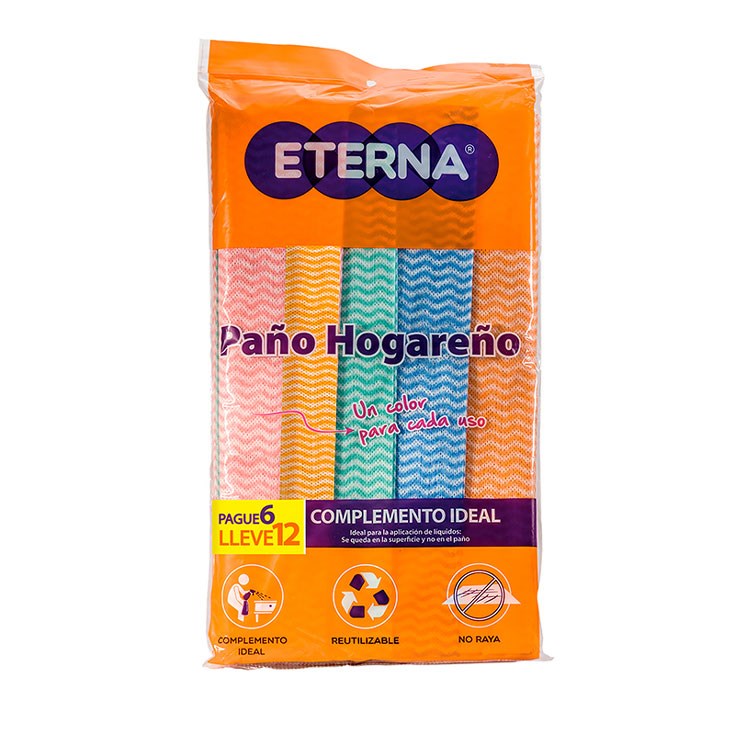 PAÑO ETERNA 33X58 CM PAQUETE X 12UND